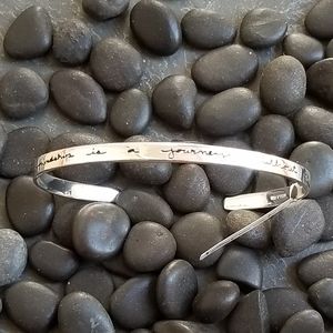 Vintage LA rocks Sterling Silver Cuff Bracelet with Engraved Quote